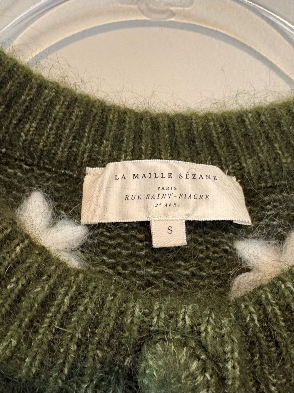 Sezane Andrew flower cardigan in perfect green - Picture 5 of 7
